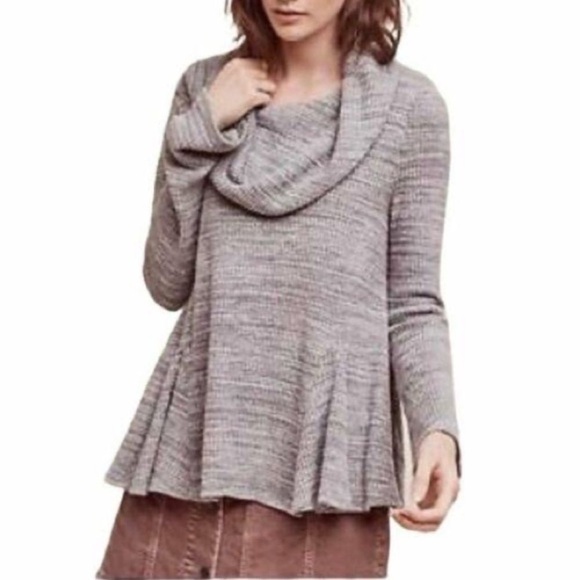 Anthropologie Tops - Anthropologie Postmark Grey Cowl Neck sweater